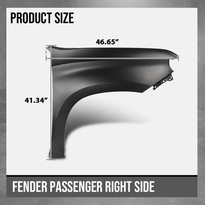G-PLUS Front Right Fender Compatible with Chevy Silverado 1500 2019 2020 2021 2022 2023, 84502611, GM1241411, Primed Black