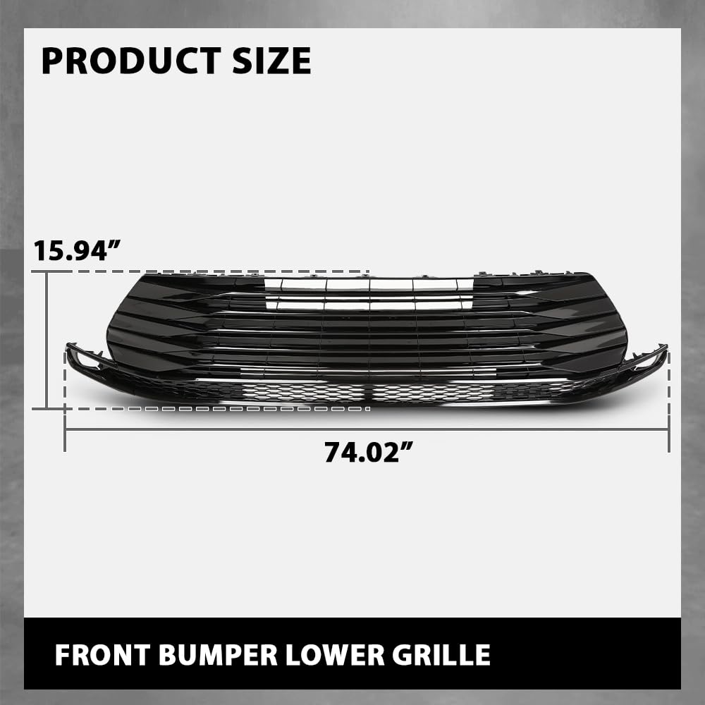 G-PLUS Front Lower Bumper Grille Grill, Compatible with Toyota Sienna LE 2021-2023, W/o Parking Sensor Hole, 5310208040, TO1036239