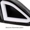 G-PLUS Mesh Front Bumper Upper Hood Grille Compatible with Ford Mustang 2015 2016 2017 Grill with DRL LED Accent Vent Lights