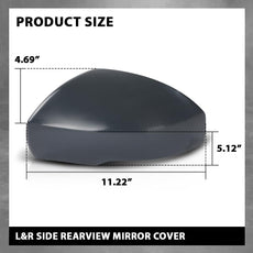 G-PLUS Rearview Mirror Cover for Range Rover 2013-2019 Discovery 2017-2020 Black Side View