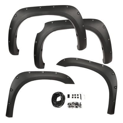 G-PLUS 4PCS Fender Flares Compatible with Toyota Tundra 2007 2008 2009 2010 2011 2012 2013 Wheel Arch Cover Trim, Textured Riveted Pocket Style