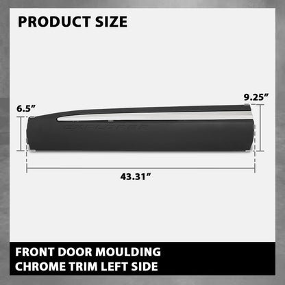 G-PLUS Front Left Lower Door Moulding Chrome Trim, Compatible with Ford Explorer 2020-2023, Driver Side