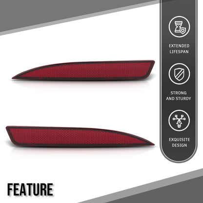 G-PLUS Rear Light Reflector Compatible with VW Scirocco 2009-2017 1K8945105B Red