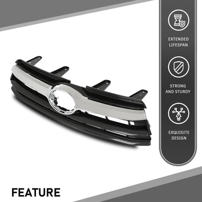 G-PLUS Grille Assembly Compatible with Toyota Highlander (submodel: Hybrid LE, Hybrid Limited, Hybrid XLE, LE, LE Plus, Limited, XLE) 2014-2016 Chrome Grill Insert Black 531010E170, TO1200371