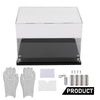 G-PLUS Boxing Glove Display Case Fit for Full Size Boxing Glove,Baseball Glove Display Case Holder Showcase Clear Case Black Base Riser Stand