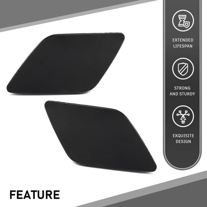 G-PLUS Pair Front Bumper Headlight Washer Cover Cap, Compatible with Audi A6 C6 2005-2008, Left Driver & Right Passenger Side 2PCS, 4F0955275, 4F0955276