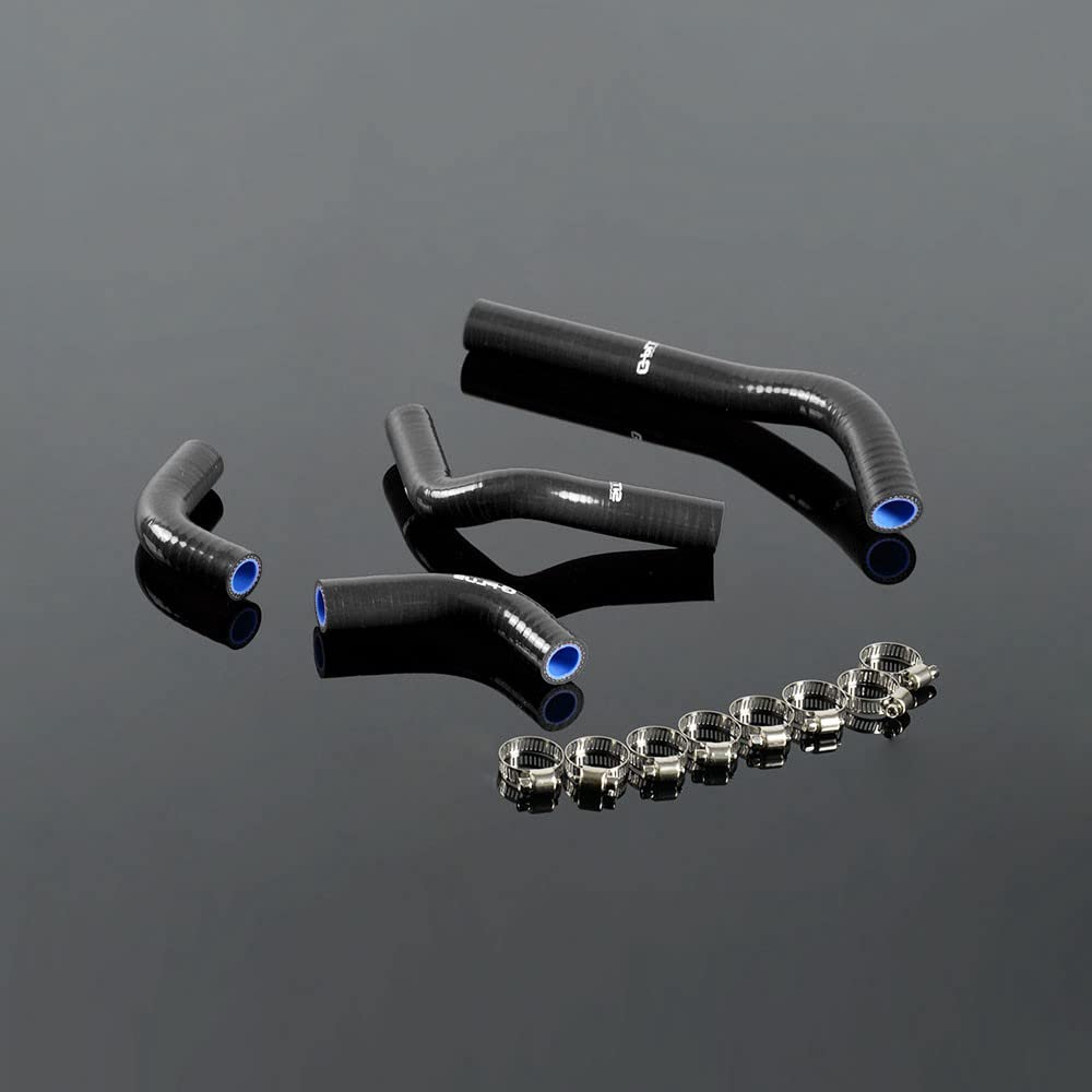 G-PLUS Silicone Radiator Coolant Tube Kit Clamps Compatible With Honda CRF250 CRF250X CRF250R 2004-2009 2005 2006 2007 2008 Black