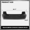 G-PLUS Rear Bumper Cover Compatible with Tesla Model 3 2017 2018 2019 2020 2021 2022 w/Sensor Holes, 1108905S0A, TA1100100, Black