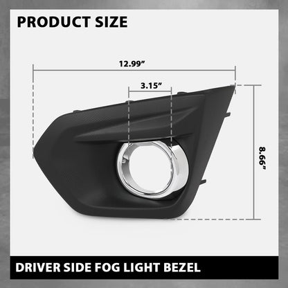 G-PLUS Driver Side Fog Light Bezel w/Chrome Cover Trim Compatible with Subaru Impreza 2012-2014 57731FJ030