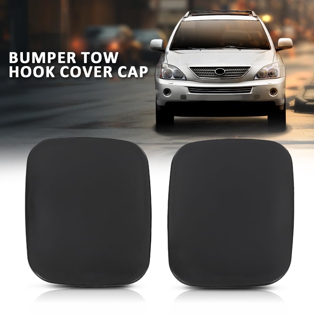G-PLUS Front Bumper Tow Hook Eye Cover Pair LH & RH Compatible with Lexus RX400h 2006-2008 52128-48901