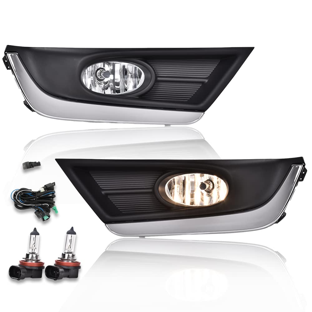 G-PLUS Front Bumper Fog Lights Lamps Compatible with 2017 2018 Honda CR-V CRV 33901-SLE-305 33951-SLE-305 HO1038134 HO1039134 Driver and Passenger Side Bumper Driving Fog Light