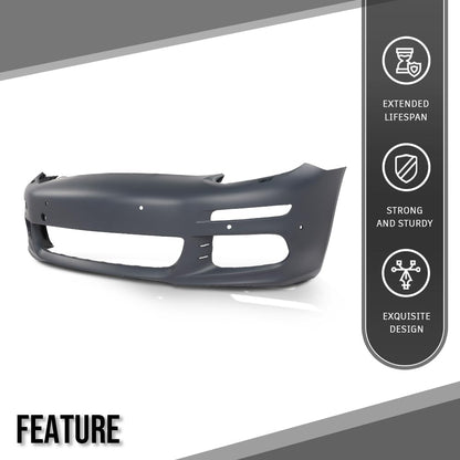 G-PLUS Front Bumper Cover Compatible with Porsche 2014 2015 2016 Models Without Sport Package, GTS, or Turbo 97050591169, 97050591151, 970-505-911-69, 97050591133, PO1000177 Black