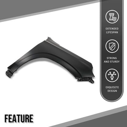 G-PLUS Fender Front Right Passenger Side Compatible with Chevy Suburban (submodel: Commercial, High Country, LS, LT, Premier, RST, Z71) 2021 2022 2023 2024 84384211, GM1241418 Black