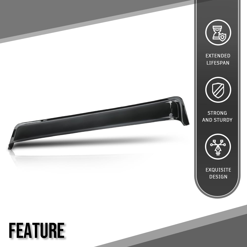 G-PLUS RV Window Deflector and Sun Visor Fit 30 inch Wide Window Smoke
