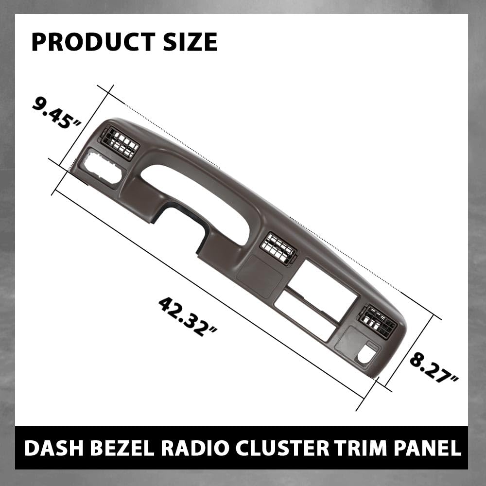 G-PLUS Dash Bezel Radio Cluster Trim Panel W/o Hole Compatible with Ford F250 F350 Super Duty 1999-2004 Brown