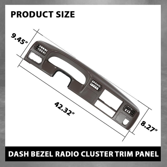 G-PLUS Dash Bezel Radio Cluster Trim Panel W/o Hole Compatible with Ford F250 F350 Super Duty 1999-2004 Brown