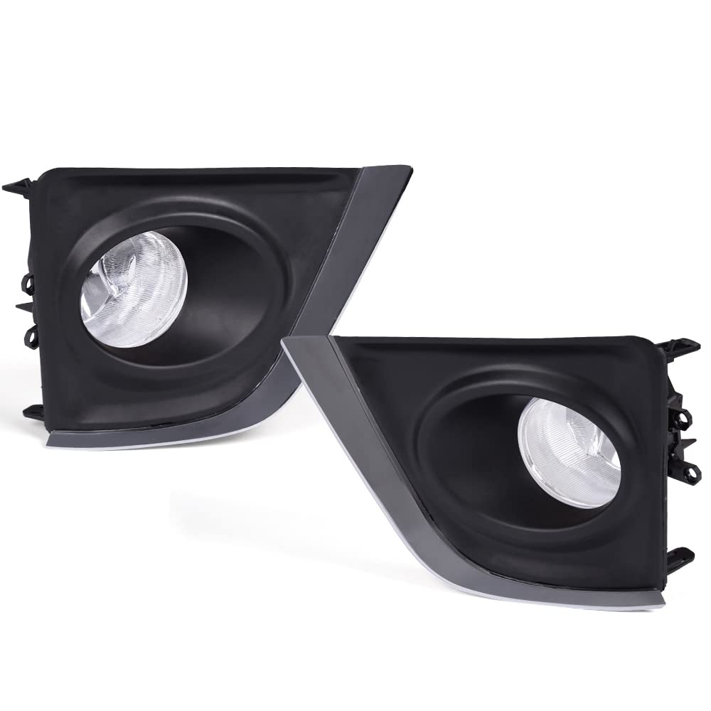 G-PLUS Fog Lights Assembly Compatible With Corolla 2014-2016 Clear Driving Fog Lamps W/Switch Driver & Passenger Pair