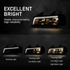 G-PLUS LED Headlights Assembly Front Headlamps Replacement Compatible with Chevy Express GMC Savana 1500 2003-2014, Fit Chevy Express GMC Savana 2500 3500 2003-2023 Smoke Lens Black Housing