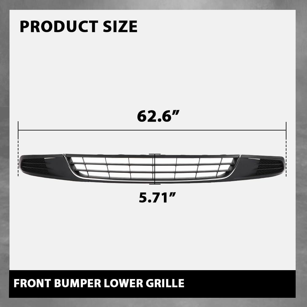 G-PLUS Front Bumper Lower Grille & Fog Light Bezel Compatible with Volkswagen Jetta Sedan 2011-2014 Black (NOT Fit any Wagon Models) 5C6853671RYP, 5C68536659B9, 5C68536669B9, VW1036120 Chrome Grill