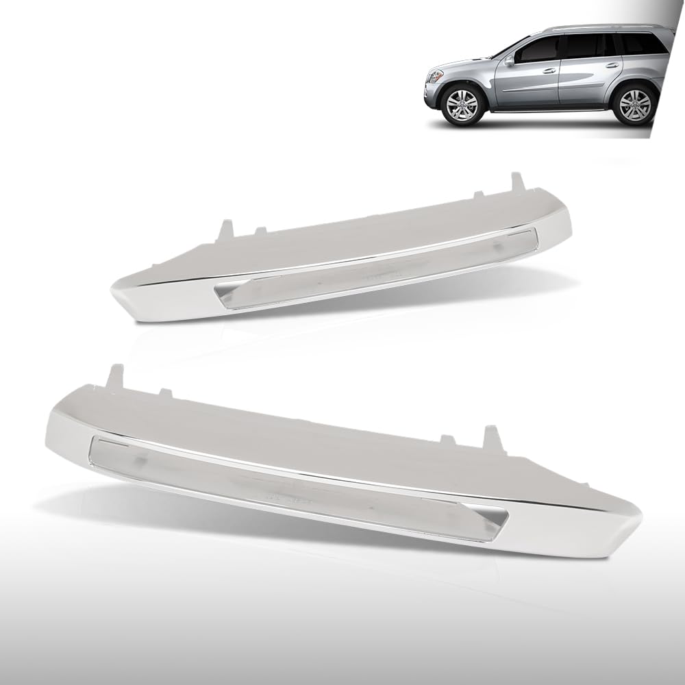 G-PLUS Pair Left Right Fog Light Grill Trim Cover Compatible with Benz X164 GL-Class 2008-2012 Fit GL350 Bluetec 4Matic 3.0L V6 - Diesel 2010-2012 1648847322, 1648847422 Silver