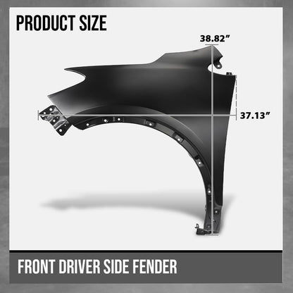 G-PLUS Fender Front Driver Side Compatible with Buick Encore (submodel: Base, Convenience, Leather, Premium) 2013-2016 without Turn Signal Light Hole 95031571, GM1240382 Black