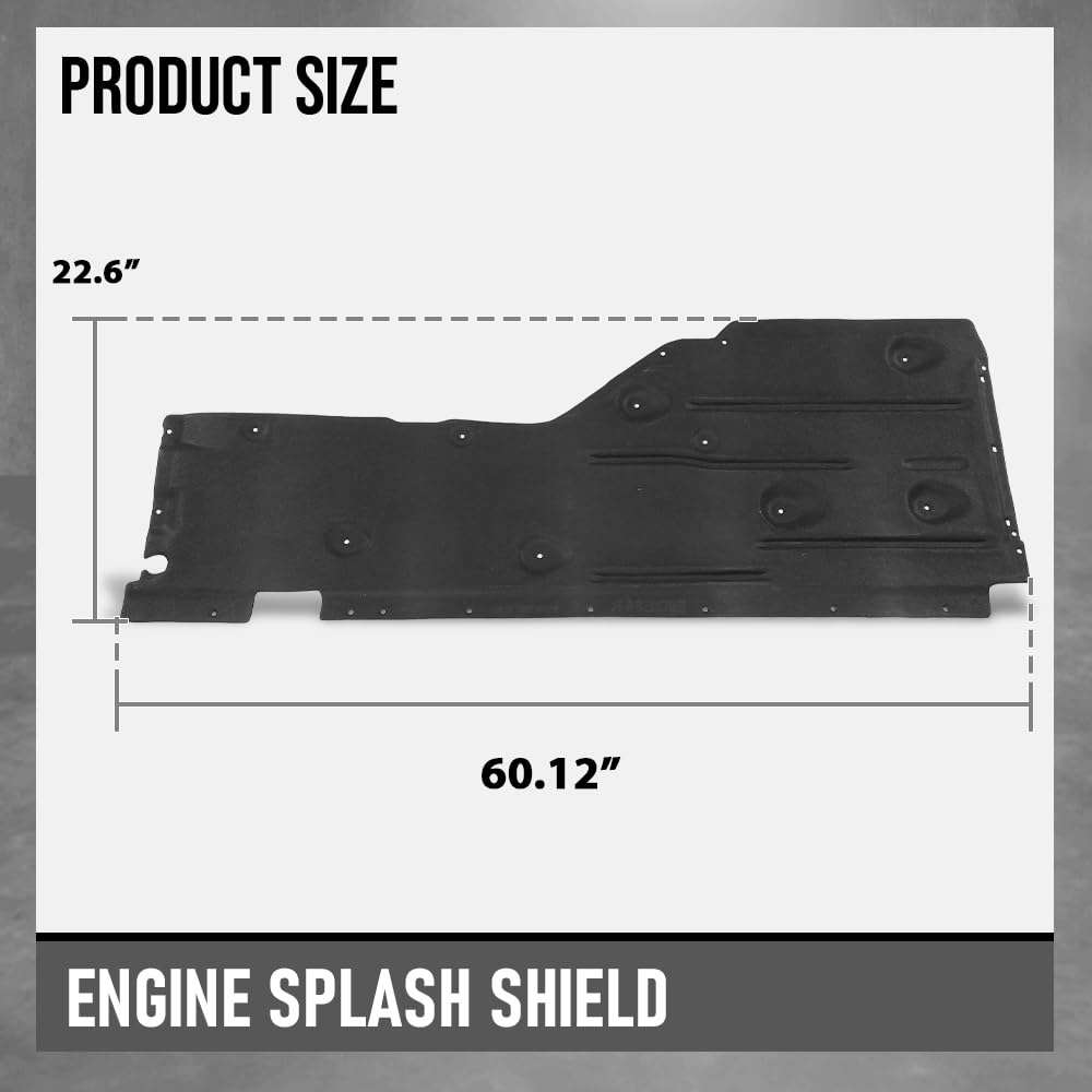 G-PLUS Engine Splash Shield Rear Passenger Right Side Fit BMW 325i 325xi 330i 330xi Base 2006 51757059392 Black