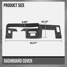 G-PLUS TPE Dash Cover Panel for Pontiac Firebird Trans Am 1970-1981 Black Close-up View