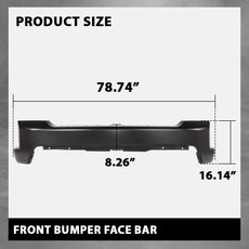G-PLUS Front Bumper Face Bar for Chevy Silverado 1500 2019-2022 Primered Steel Side View