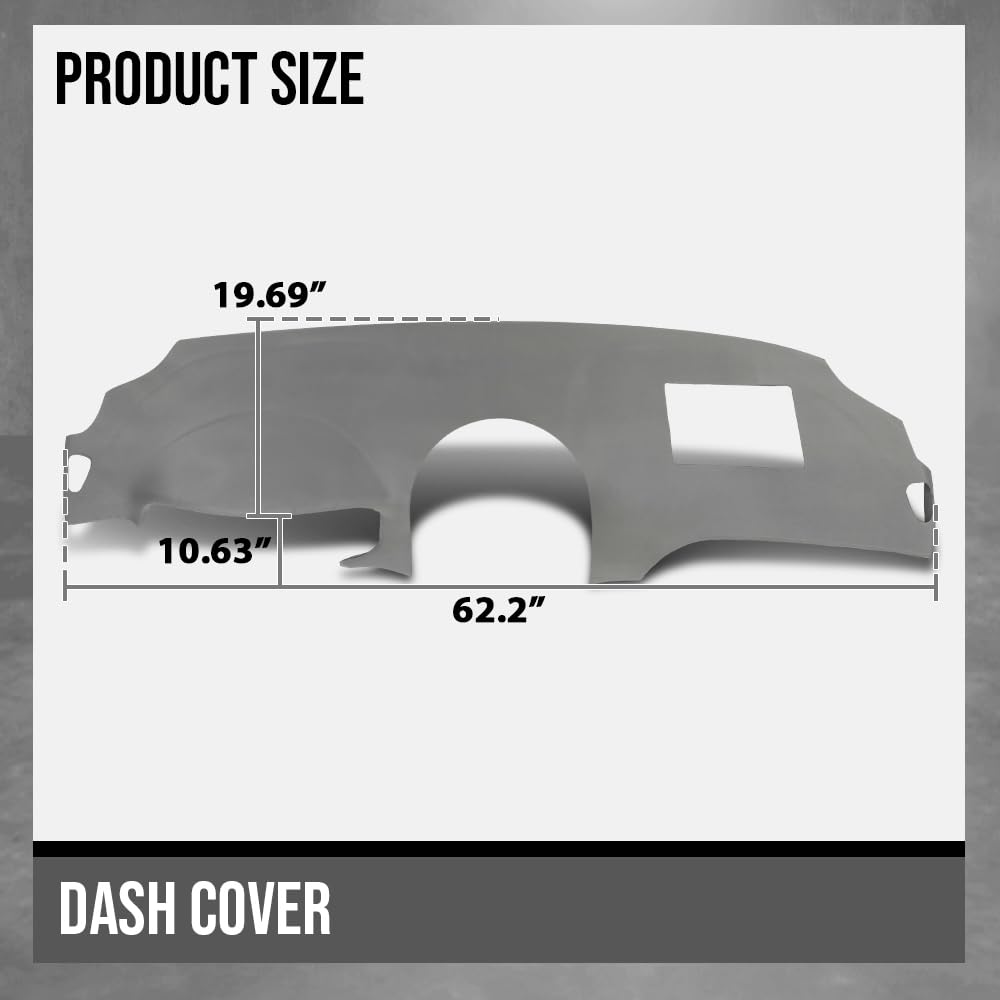 G-PLUS TPE Dash Cover Dashboard Compatible with Toyota Sienna 2004-2010 Gray