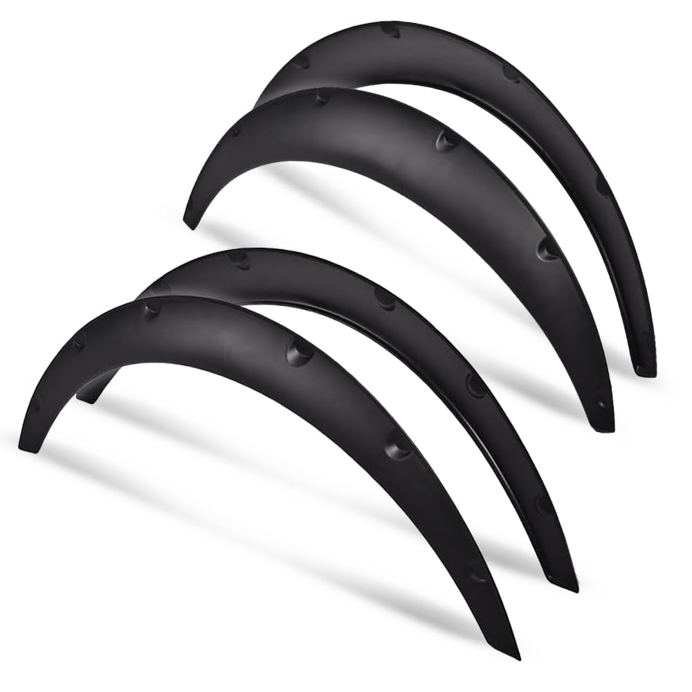 G-PLUS 4Pcs Universal Fender Flares, Durable Polyurethane Extra Wide Auto Car Body Kit NOT Fit Pickup, NOT Fit Corolla/Mercury Mentego, Wheel Protector (Front 23.4"*9.6" & Rear 25.2"*10.8")