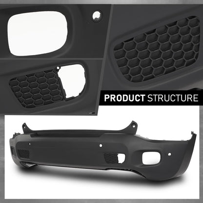 G-PLUS Rear Bumper Cover Fascia Compatible with Jeep Renegade Limited 2015-2018, Fit Models with Blind Spot Sensor and Parking Aid Sensor, 6AE88LXHAA, CH1100A42