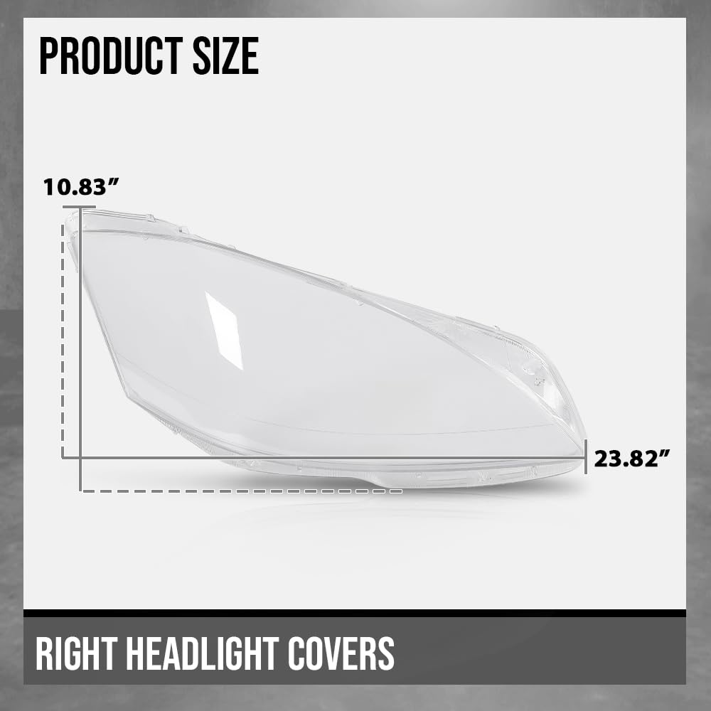 G-PLUS Headlight Lens Cover Compatible with Benz S-Class W221 2010-2013 Right Side Front Headlamp Lens Cover Clear