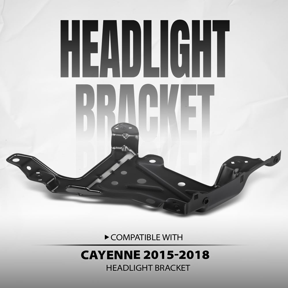G-PLUS Left Fender Headlight Mounting Bracket Compatible with Porsche Cayenne 2015 2016 2017 2018 95850325900GRV, 958-503-259-00-GRV Black