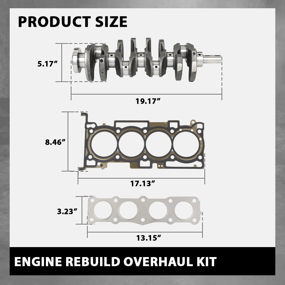 G-PLUS Engine Rebuild Overhaul Kit Crankshaft & Con Rods Fit Hyundai Sonata/Kia Optima 2010-2014 2.4L 72RZ62GF00