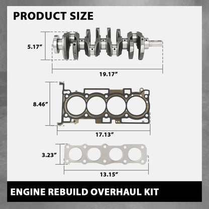 G-PLUS Engine Rebuild Overhaul Kit Crankshaft & Con Rods Fit Hyundai Sonata/Kia Optima 2010-2014 2.4L 72RZ62GF00