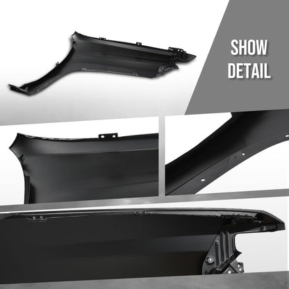 G-PLUS Front Driver Left Side Fender Compatible with Chevy Silverado 2500 HD 3500 HD 2020-2023 84581166, GM1240424 Black