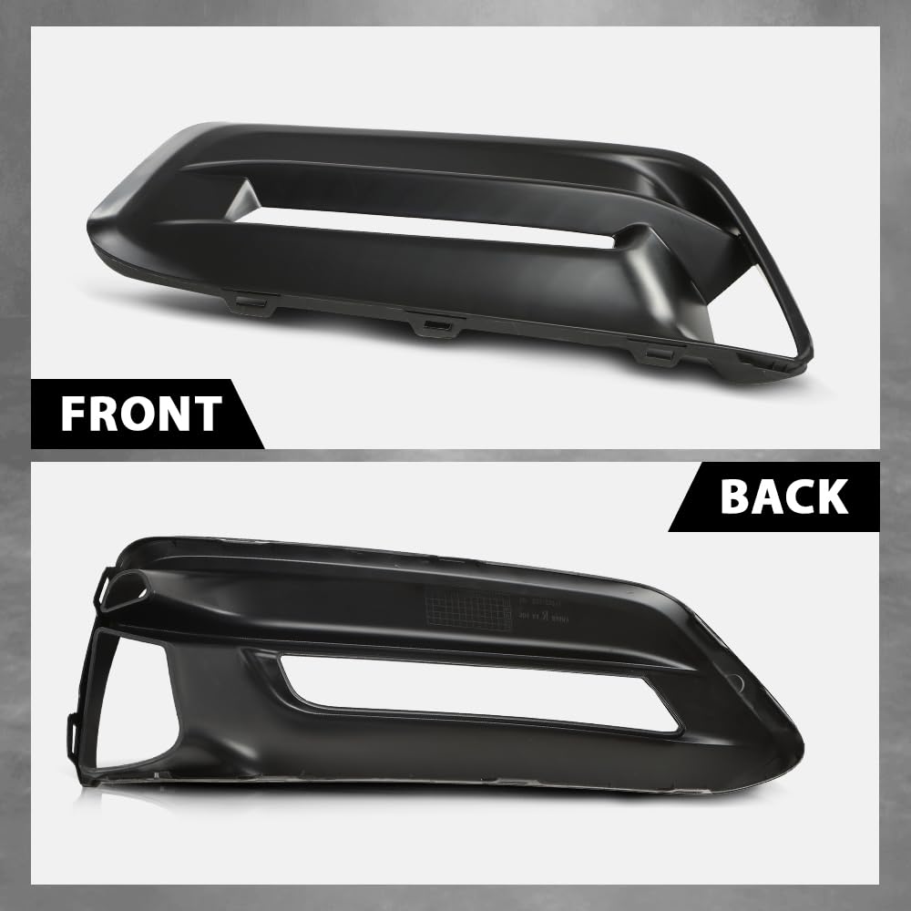 G-PLUS Front Bumper Fog Lamp Bezel Light Cover Left Driver Compatible with Honda Accord Sedan 2018-2020 Black