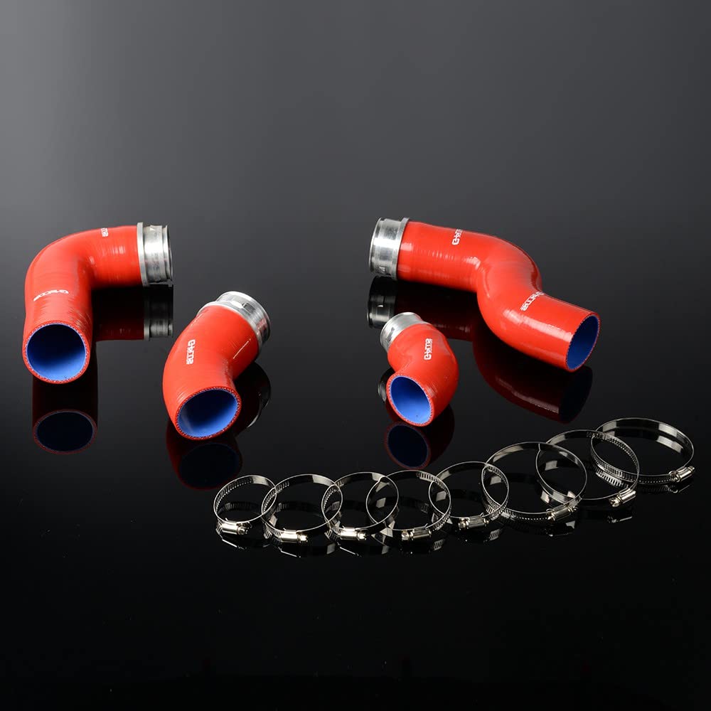 G-PLUS Silicone Intercooler Boost Hose Kit Clamps Compatible With 1996-2005 VW Golf IV MK4 BORA 1.8T Compatible With VW GOLF GTI MK5 MKV FSI 2.0T Turbo Red