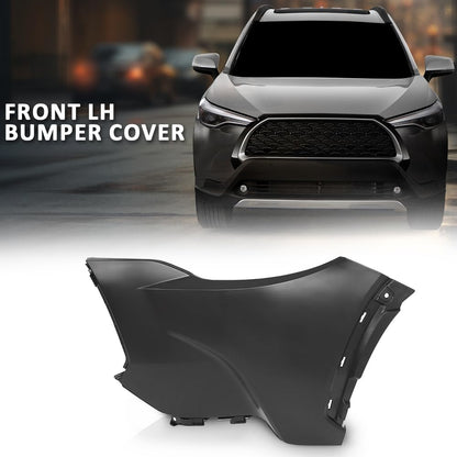 G-PLUS Front LH Bumper Cover Compatible with Toyota Corolla Cross 2022-2024,Fit For L & LE Models Without Park Assist Only TO1016102