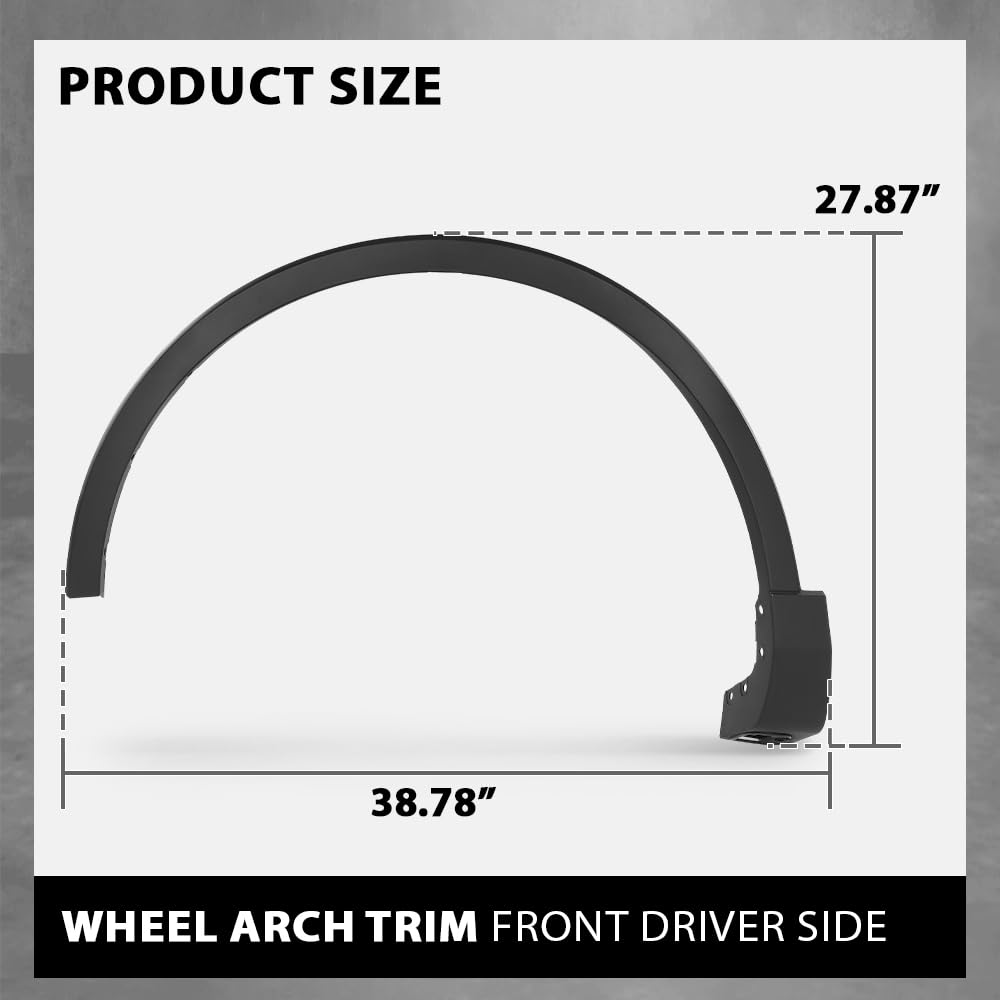 G-PLUS Front Left Fender Flares Wheel Arch Trim, Compatible with Lincoln MKX 2016-2018/ Nautilus 2019-2023, Driver Side, FA1Z16268AB, FA1Z-16268-AB Black