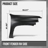 G-PLUS Front Fender Passenger Right Side Compatible with Chevy Silverado 2500 HD 3500 HD 2020-2023 84581167, GM1241424 Black