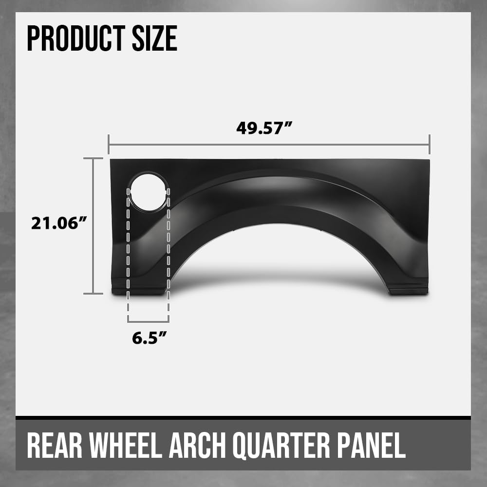 G-PLUS Rear Wheel Arch Quarter Panel Compatible with Ford F150 Pickup Truck 2009-2014 Black