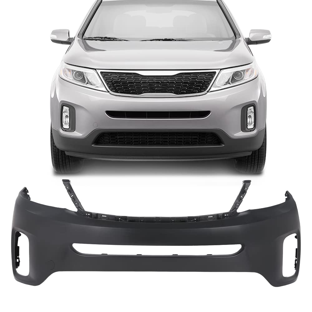 G-PLUS Front Upper Bumper Cover Compatible with Kia Sorento 2014 2015 Black Primered 865111U500 KI1000164 615343702995