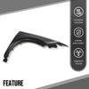 G-PLUS Fender Front Passenger Right Side Compatible with Cadillac XT6 (submodel: Premium Luxury, Sport) 2020-2024 84596460, GM1241423 Black