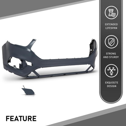 G-PLUS 1PC Front Bumper Cover w/Brackets Compatible with Ford Escape 2017 2018 2019, GJ5Z-17757-APTM, GJ5Z-17C947-AA, GJ5Z-17C947-AB, Black