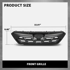 G-PLUS Front Bumper Grille for Subaru Crosstrek 2021-2023 Dark Gray Black Close-up View