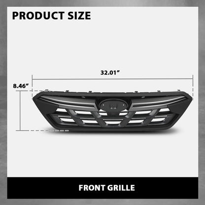 G-PLUS Front Bumper Grille Grill Dark Grey & Black Trim Compatible with Subaru Crosstrek 2021-2023 J1010FL320