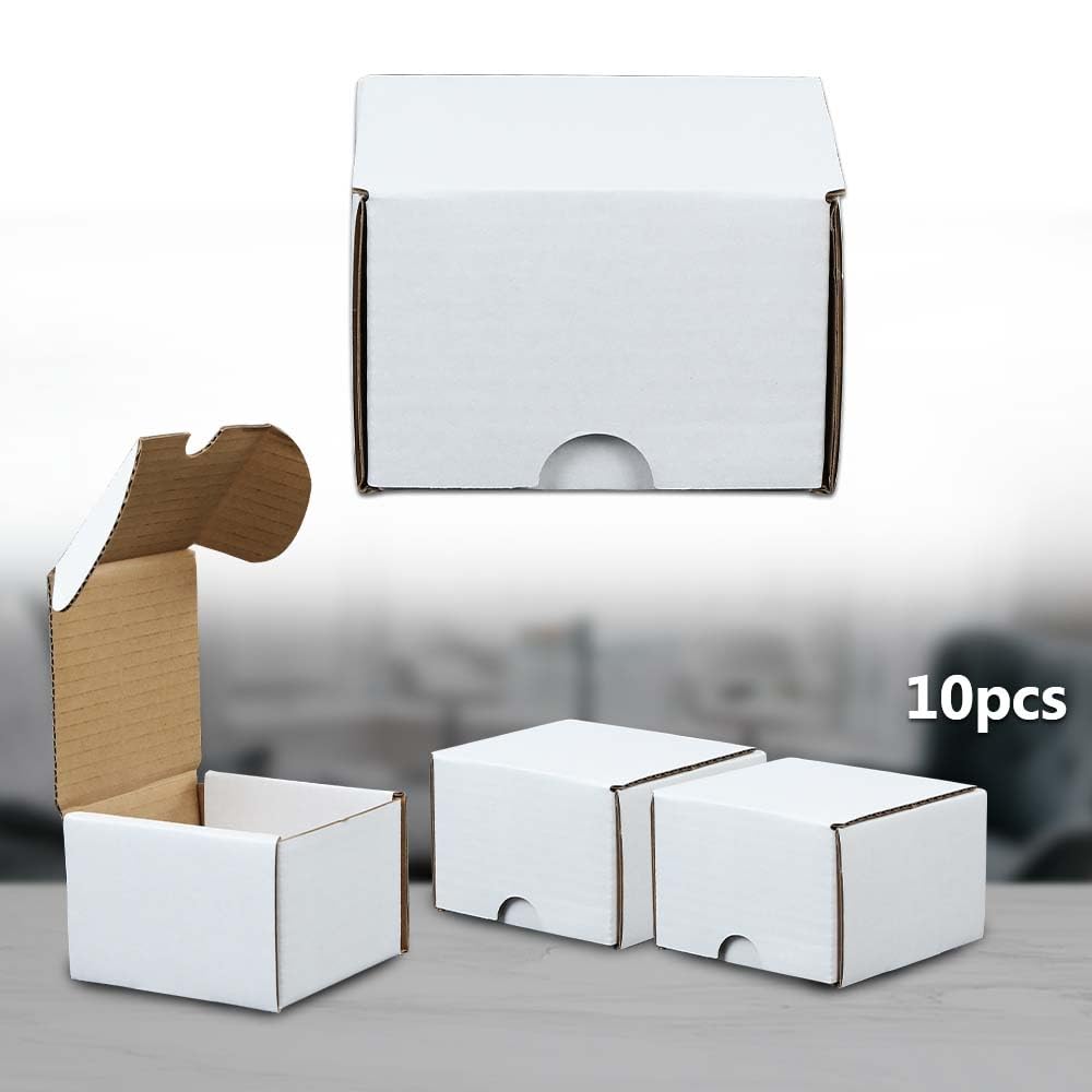 G-PLUS 10pcs Trading Card Storage Box 200 Count White Corrugated Cardboard Box Versatile Card Storage Box (Card not included)