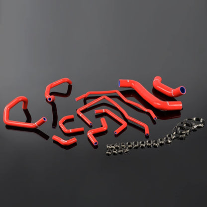 G-PLUS Silicone Radiator Coolant Tube Hose Kit Clamps Compatible With Subaru Impreza WRX MK10 GRB/GH 2008 2009 2010 2011,Red