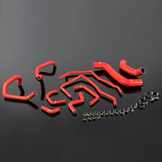 G-PLUS Silicone Radiator Coolant Tube Hose Kit Clamps Compatible With Subaru Impreza WRX MK10 GRB/GH 2008 2009 2010 2011,Red